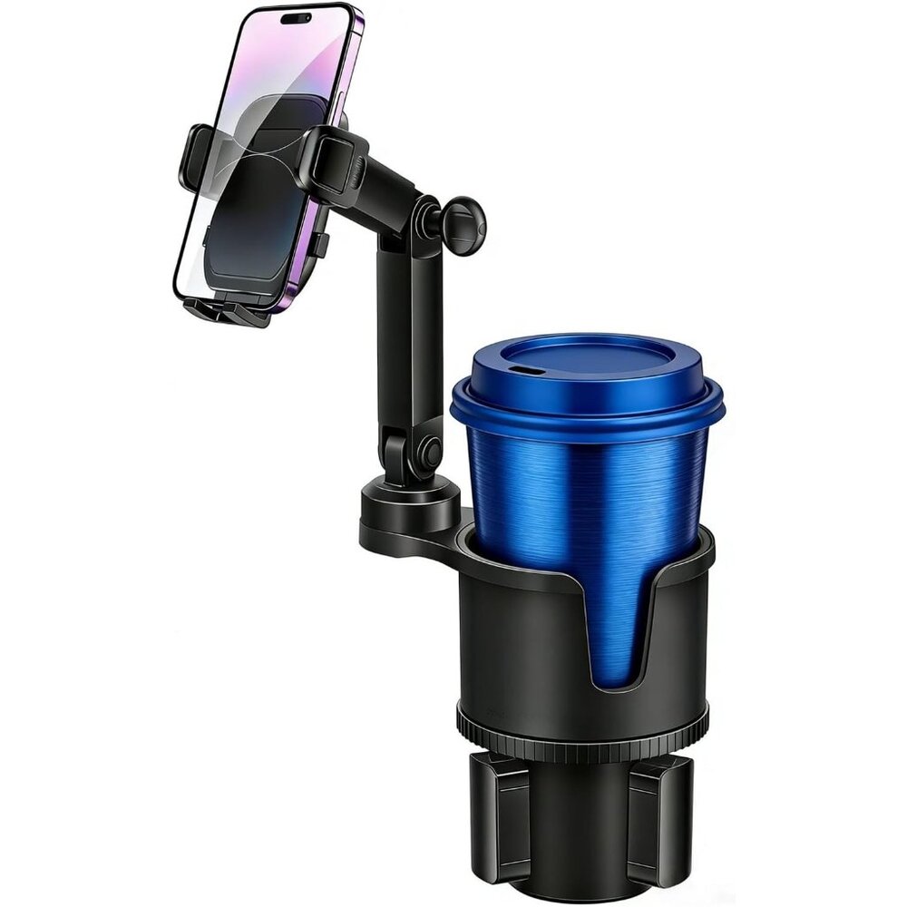 Cup Phone Holders for Your Car, [360°Adjustable] Car Cup Holder Phone Cradle for